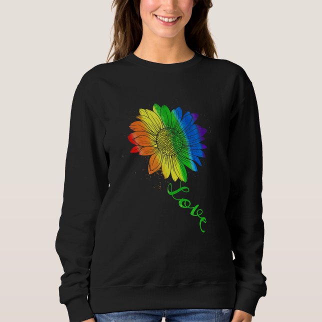 Sweatshirt Love tournesol floral Lgbtq Gay pride drapeau arc- (Devant)