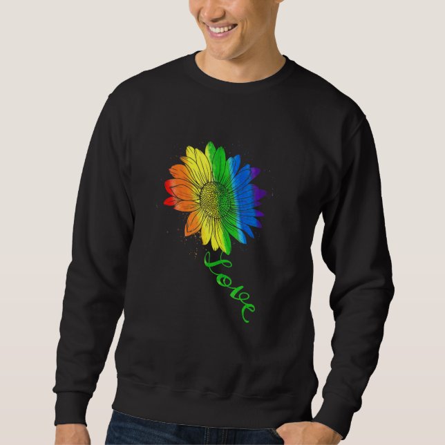 Sweatshirt Love tournesol floral Lgbtq Gay pride drapeau arc- (Devant)