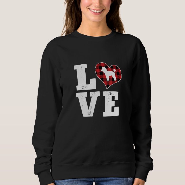 Sweatshirt Love Toy Poodle Dog Lover Gifts Buffalo Plaid Vale (Devant)