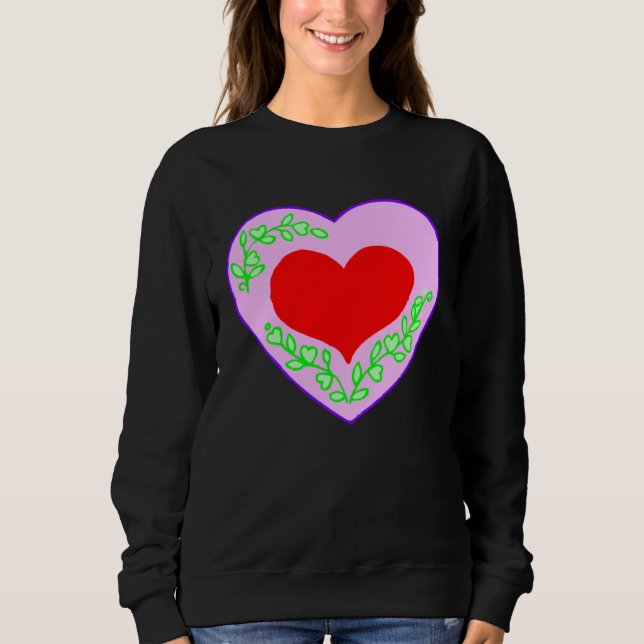 Sweatshirt Love Valentine s Day Couple Relationship Heart  In (Devant)