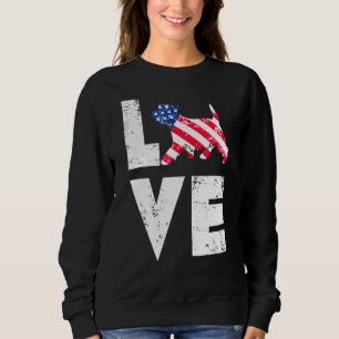 Sweatshirt Love West Highland Terrier Westie Us American Flag