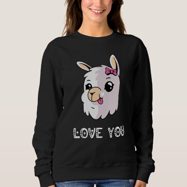 Sweatshirt Love You Llama Valentine's Day Lovely Date Nights  (Devant)