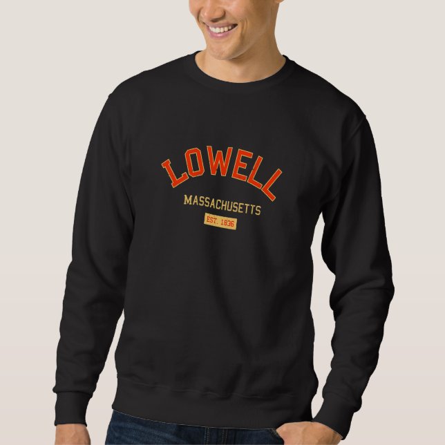 Sweatshirt Lowell Massachusetts 1836 Vintage Ma Retro Lowelli (Devant)