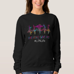 Sweatshirt Lpn Live Love Save Lives Tie Dye Licence Practica