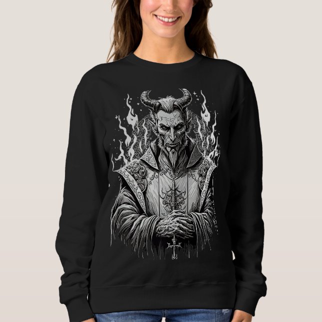 Sweatshirt Lucifer Satan Occult Beelzebub Demon (Devant)