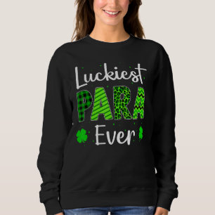 Sweatshirt Luckiest Para jamais Shamrock Lucky Leopard St Pat