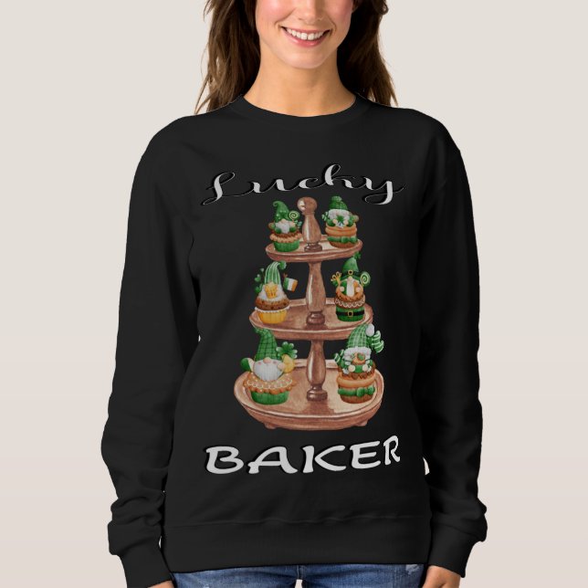 Sweatshirt Lucky Baker Gnomes Cupcakes Conception Symboles Ir (Devant)