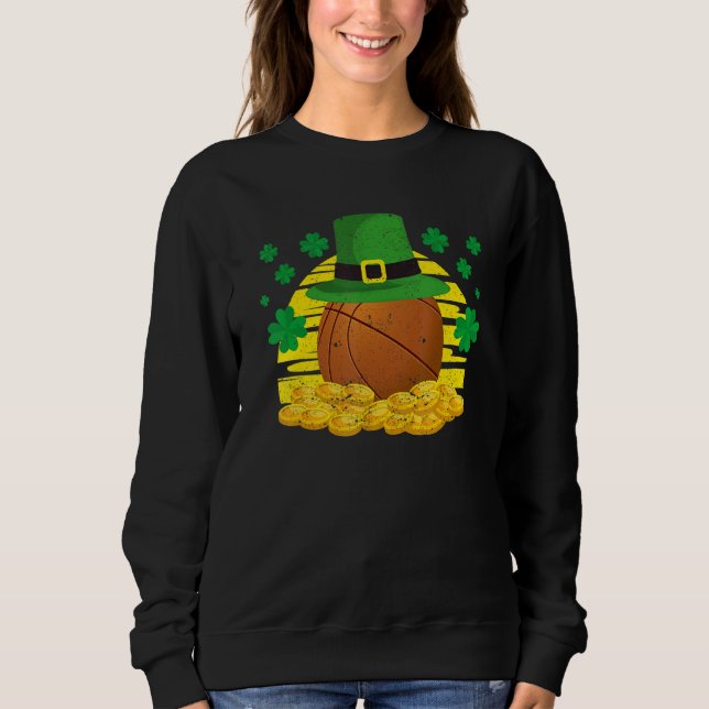 Sweatshirt Lucky Basketball Leprechaun Hat Golden Clover Sham (Devant)