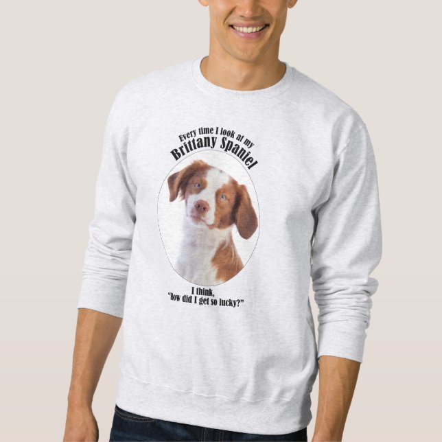 Sweatshirt Lucky Brittany Spaniel (Devant)