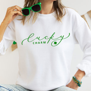 Sweatshirt Lucky Charm St. Patrick's Day Cute Green Script