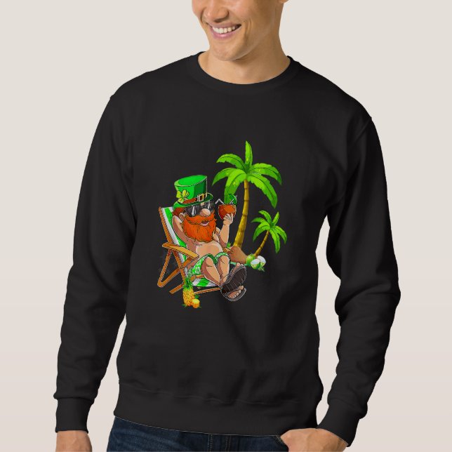 Sweatshirt Lucky Irish Leprechaun Hawaiian Surfing St Patrick (Devant)