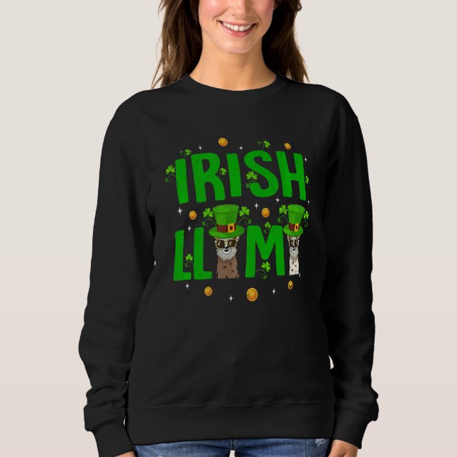 Sweatshirt Lucky Irish Llama Drôle Jour de la Saint Patrick S (Devant)
