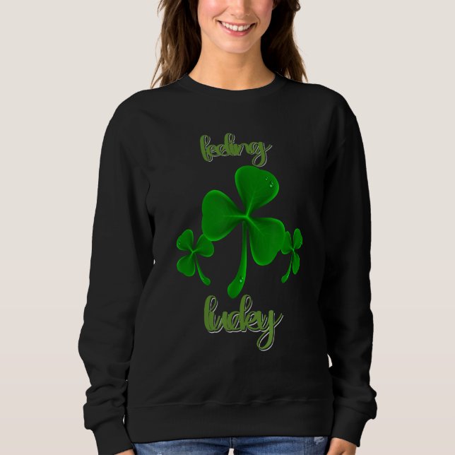 Sweatshirt Lucky Jour de la Saint Patrick Shamrock Gnome (Devant)
