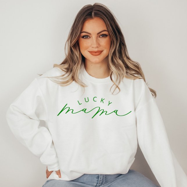 Sweatshirt Lucky Mama jote Script Saint Patrick’s Day Sweatsh (Créateur téléchargé)