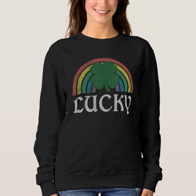Sweatshirt Lucky Shamrock St Patrick's Day Saint Paddy's Rain (Devant)