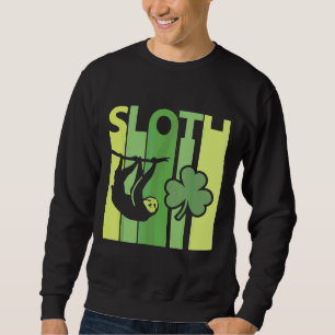 Sweatshirt Lucky Sloth St Patrick S Day Irlandais Vintage Ret