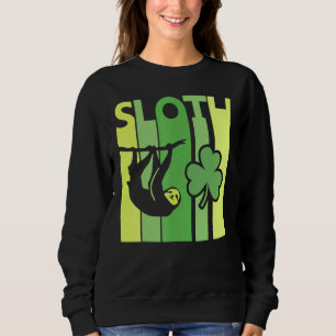 Sweatshirt Lucky Sloth St Patrick's Day Irish Vintage Retro S