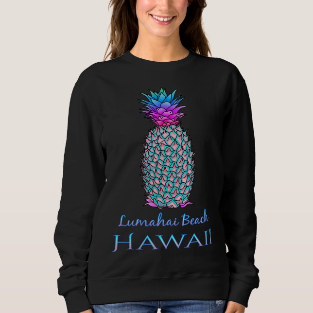 Sweatshirt Lumahai Beach Hawaii Été Vacances Ananas (Devant)
