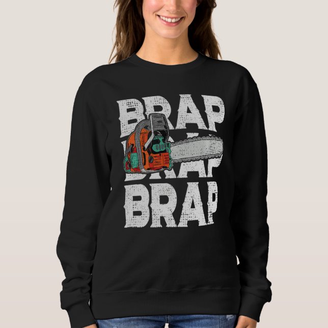Sweatshirt Lumberjack Chainsaw Sound Brap Forest Funky W (Devant)