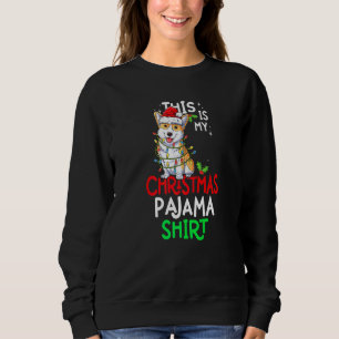 Sweatshirt Lumière d'arbre Corgi Chien Xmas C'est Mon Pyjama 