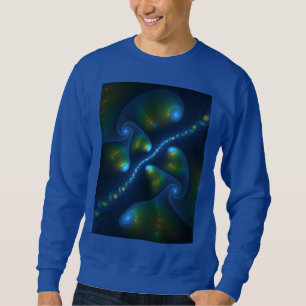 Sweatshirt Lumières de l'Imaginaire Abstrait Bleu Vert Jaune