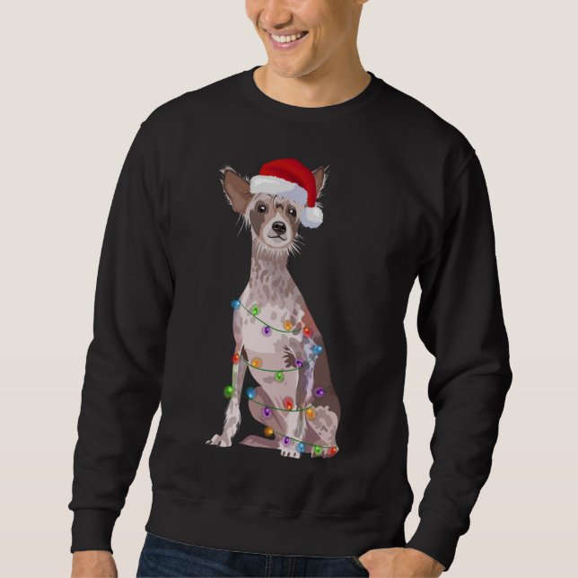 Sweatshirt Lumières de Noël Chinois Craint Amoureux des chien (Devant)
