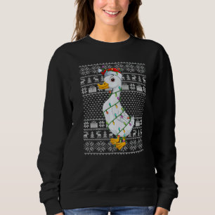 Sweatshirt Lumières de Noël de style pull moche Santa Canard