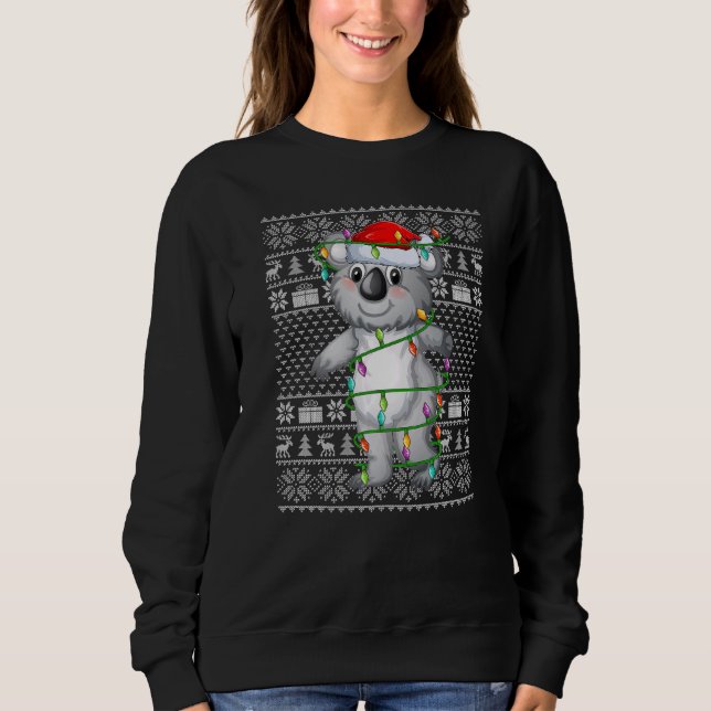 Sweatshirt Lumières de Noël de style pull moche Santa Koala C (Devant)