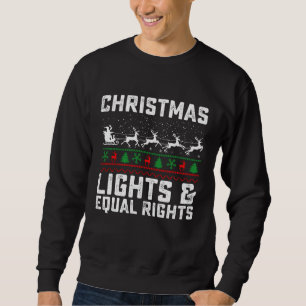 Sweatshirt Lumières de Noël et féministe des droits égaux