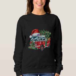 Sweatshirt Lumières de sapin de Noël au chapeau de Père Noël