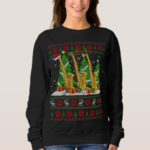 Sweatshirt Lumières Jeu de Noël Style Cher Père Noël moche Sa