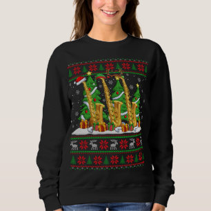 Sweatshirt Lumières Jeu de Noël Style Cher Père Noël moche Sa