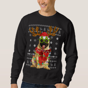 Sweatshirt Luminaires de Noël moche Sweet Carlin Chien Chiot