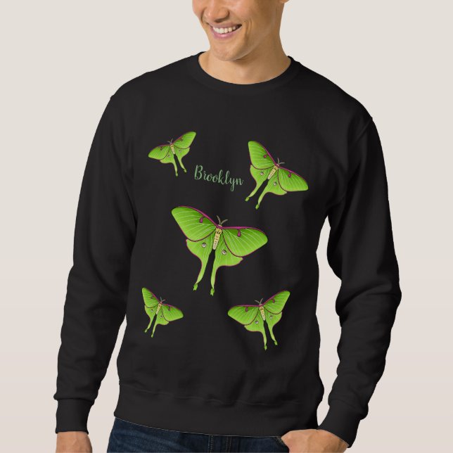 Sweatshirt Luna Moth cartoon illustration  (Devant)