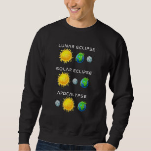 Sweatshirt Lunaire Eclipse Solaire Eclipse Apocalypse Drôle S