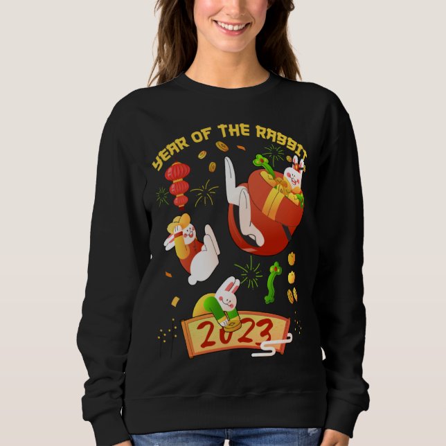 Sweatshirt Lunar New Year Of The Rabbit Chinese Happy New Yea (Devant)