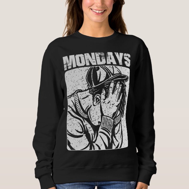 Sweatshirt Lundi Chuck Aimer Le Week-End Sarcastique Je détes (Devant)