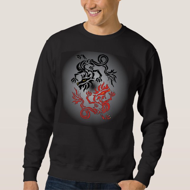 Sweatshirt Lune de dragon de Yin/Yang (Devant)