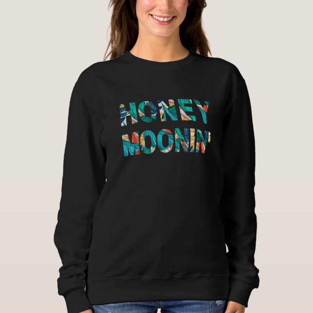 Sweatshirt Lune de Miel Couple Correspondant Marié Tropical (Devant)