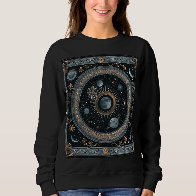 Sweatshirt Lune d'Orbit Céleste avec Astral Détaillé (Devant)