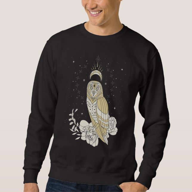 Sweatshirt Lune Phases de la nuit sorcière esthétique Chouett (Devant)