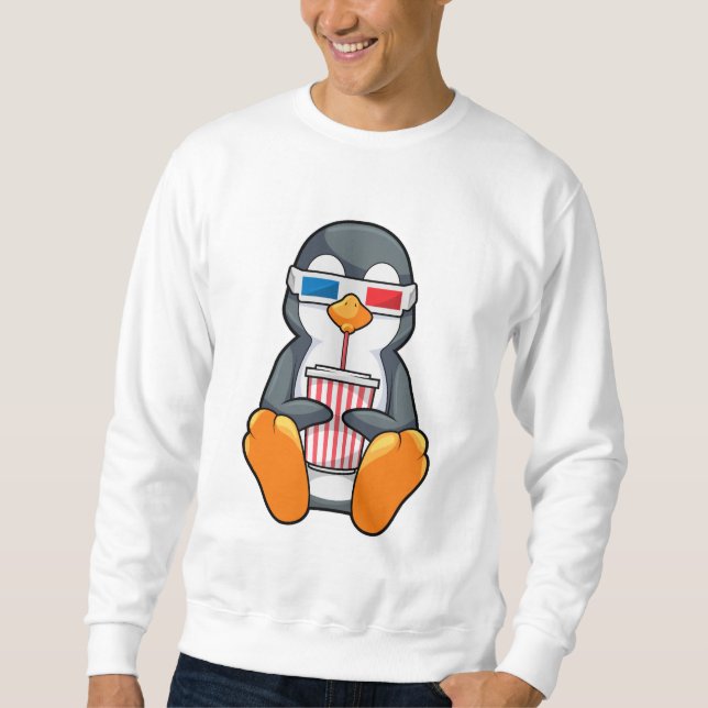 Sweatshirt Lunettes de cinéma Penguin Coupe de boisson (Devant)