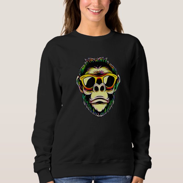 Sweatshirt Lunettes de Cool singe (Devant)