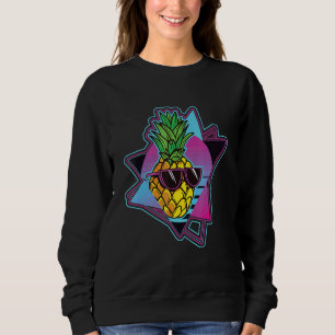 Sweatshirt Lunettes de soleil Ananas 80s Été Tropical Vaporwa
