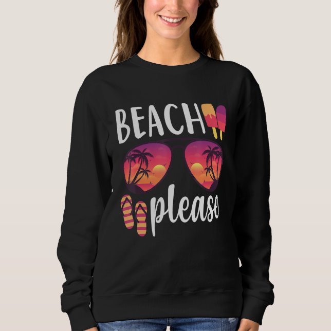 Sweatshirt Lunettes de soleil Beach Please Hawaï Plage Bonjou (Devant)