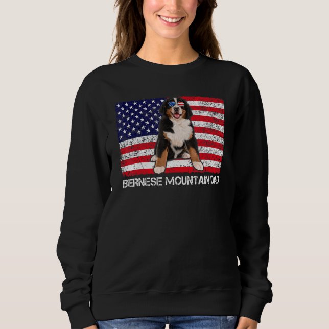 Sweatshirt Lunettes de soleil Bernese Mountain Papa Drapeau A (Devant)