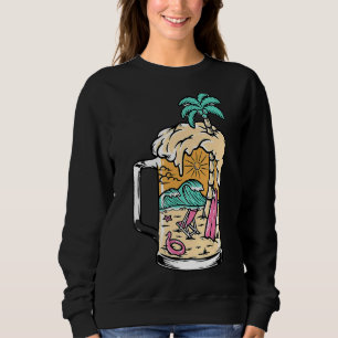 Sweatshirt Lunettes de soleil Cocotier Palmiers Verres Bière