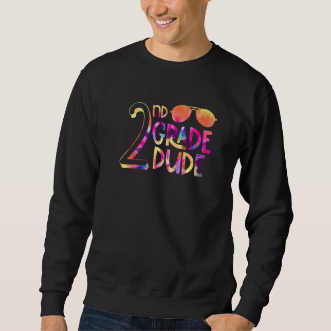 Sweatshirt Lunettes de soleil Cool de 2e année Tie Dye Retour (Devant)