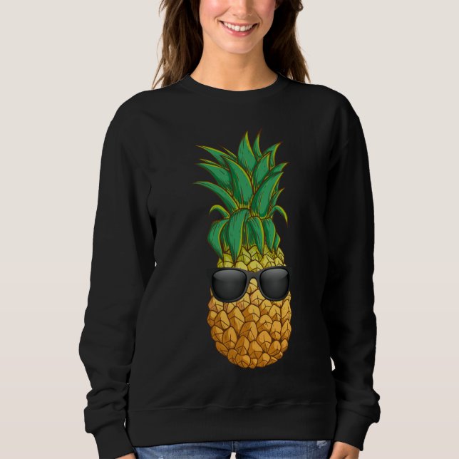 Sweatshirt Lunettes de soleil d'ananas Aloha Hawaii été (Devant)