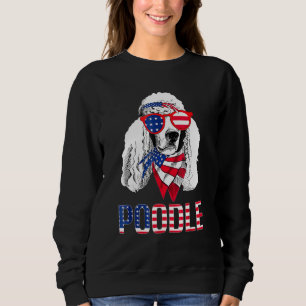 Sweatshirt Lunettes de soleil de chien de caniche 4 juillet d